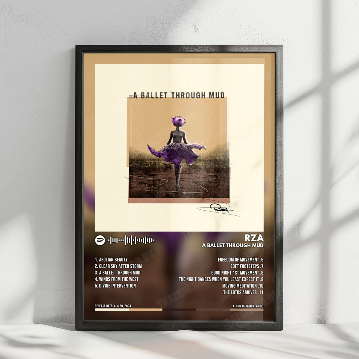 RZA "A Ballet Through Mud" Album Cover Poster - with Complete Tracklist