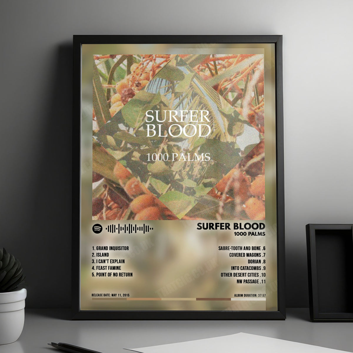 Surfer Blood "1000 Palms" Album Cover Poster - with Complete Tracklist