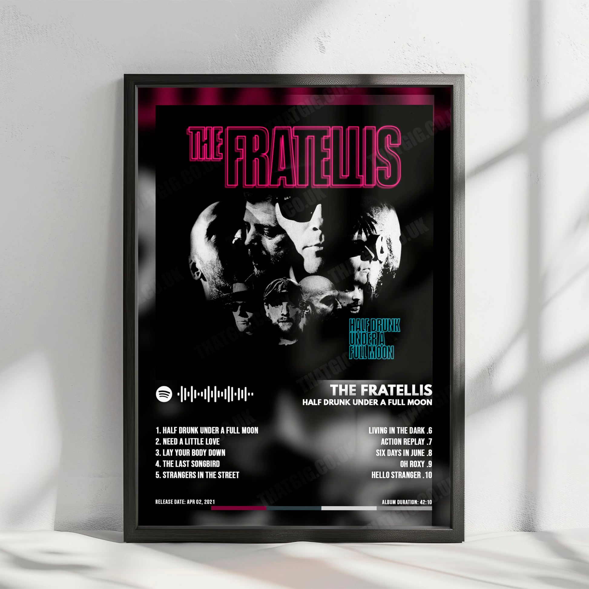 The Fratellis "Half Drunk Under a Full Moon" Album Cover Poster - with Complete Tracklist