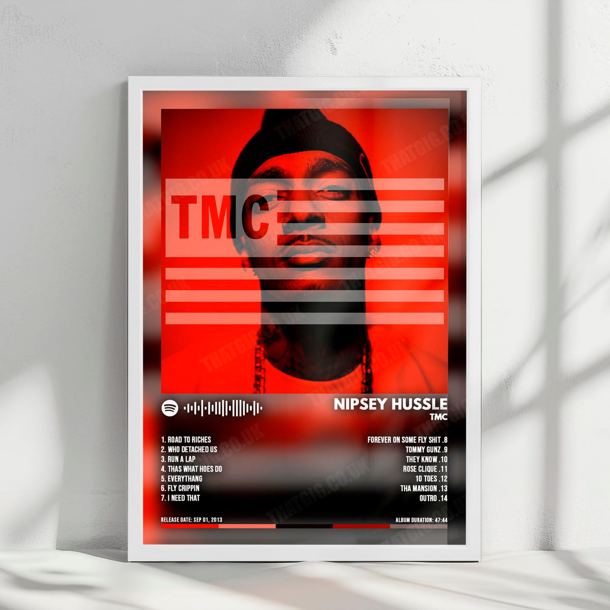 Nipsey Hussle "Tmc" Album Cover Poster - with Complete Tracklist