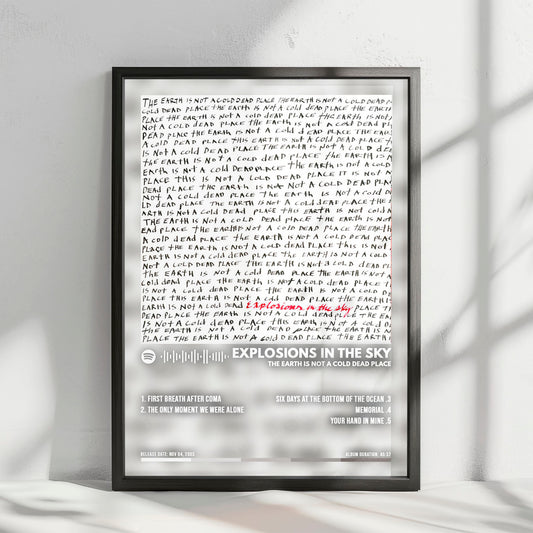 Explosions in the Sky "The Earth Is Not a Cold Dead Place" Album Cover Poster - with Complete Tracklist
