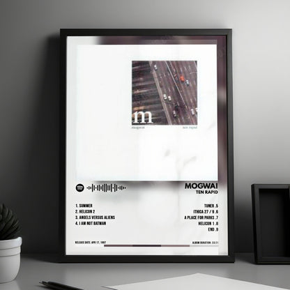 Mogwai "Ten Rapid" Album Cover Poster - with Complete Tracklist