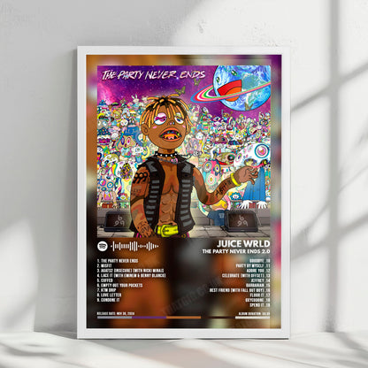 Juice WRLD "The Party Never Ends 2.0" Album Cover Poster - with Complete Tracklist