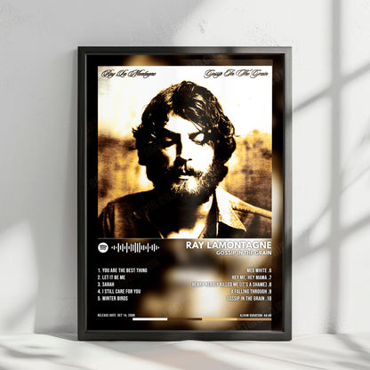 Ray LaMontagne "Gossip in the Grain" Album Cover Poster - with Complete Tracklist