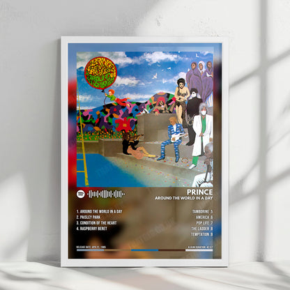 Prince "Around the World in a Day" Album Cover Poster - with Complete Tracklist
