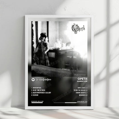 Opeth "Damnation" Album Cover Poster - with Complete Tracklist