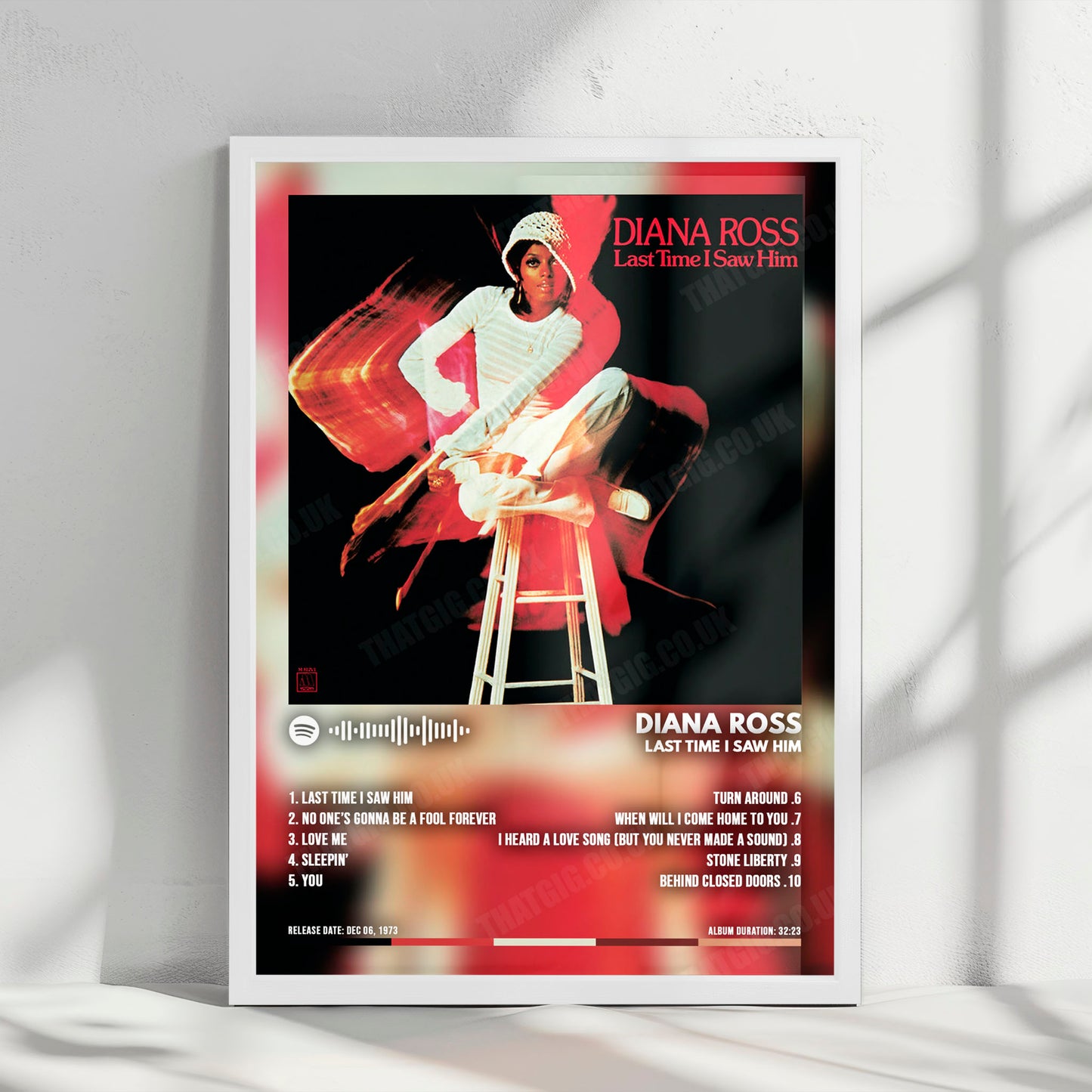 Diana Ross "Last Time I Saw Him" Album Cover Poster - with Complete Tracklist