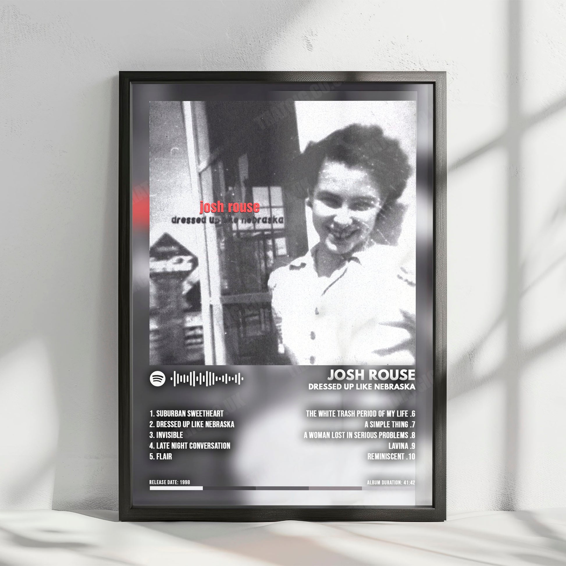 Josh Rouse "Dressed Up Like Nebraska" Album Cover Poster - with Complete Tracklist