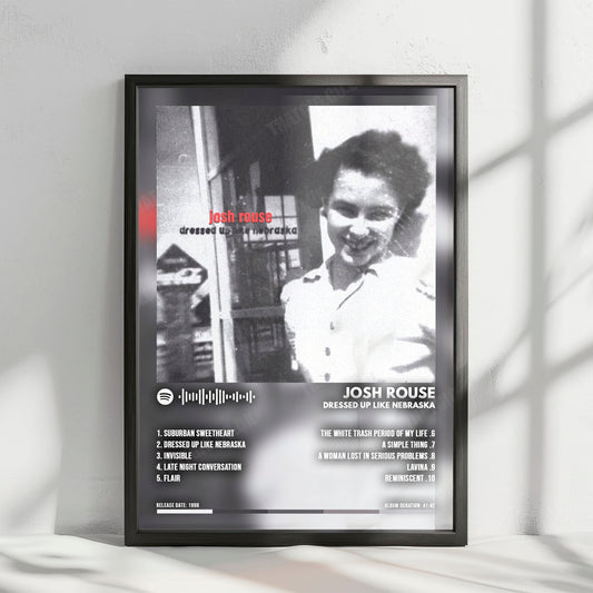 Josh Rouse "Dressed Up Like Nebraska" Album Cover Poster - with Complete Tracklist