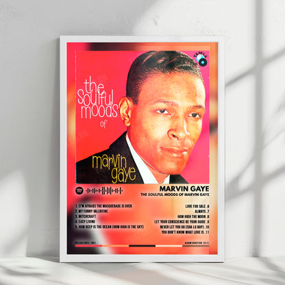 Marvin Gaye "The Soulful Moods Of Marvin Gaye" Album Cover Poster - with Complete Tracklist