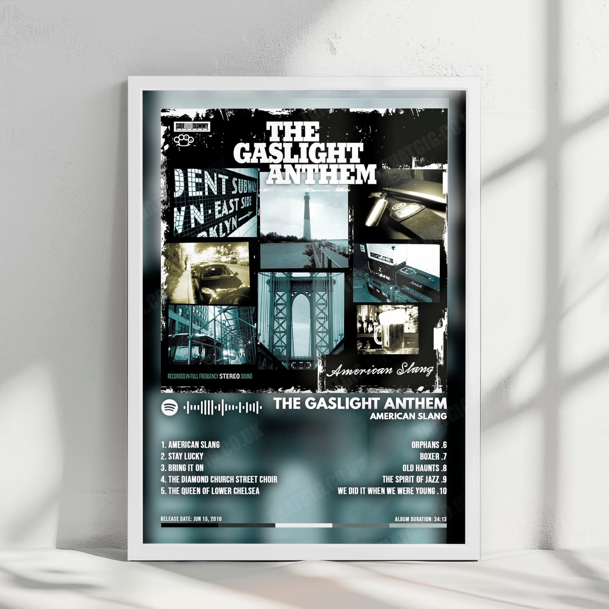 The Gaslight Anthem "American Slang" Album Cover Poster - with Complete Tracklist
