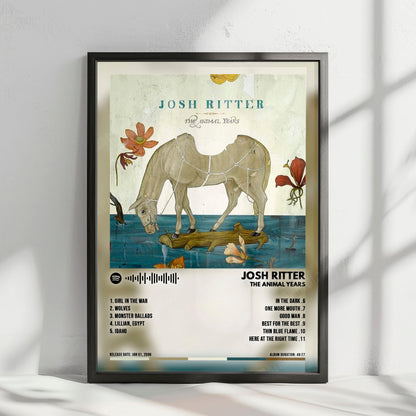 Josh Ritter "The Animal Years" Album Cover Poster - with Complete Tracklist