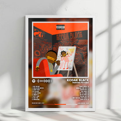 Kodak Black "Painting Pictures" Album Cover Poster - with Complete Tracklist