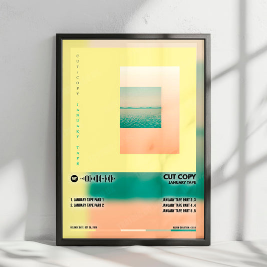 Cut Copy "January Tape" Album Cover Poster - with Complete Tracklist