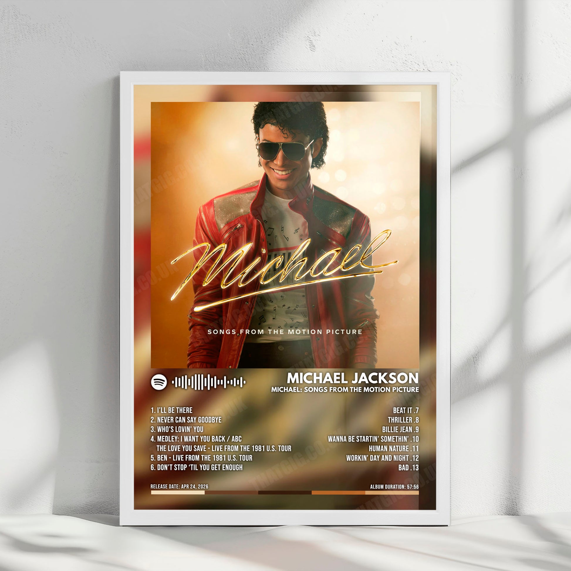 Michael Jackson "Michael: Songs From The Motion Picture" Album Cover Poster - with Complete Tracklist