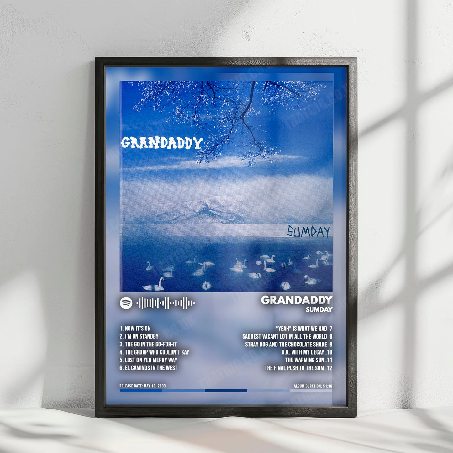 Grandaddy "Sumday" Album Cover Poster - with Complete Tracklist