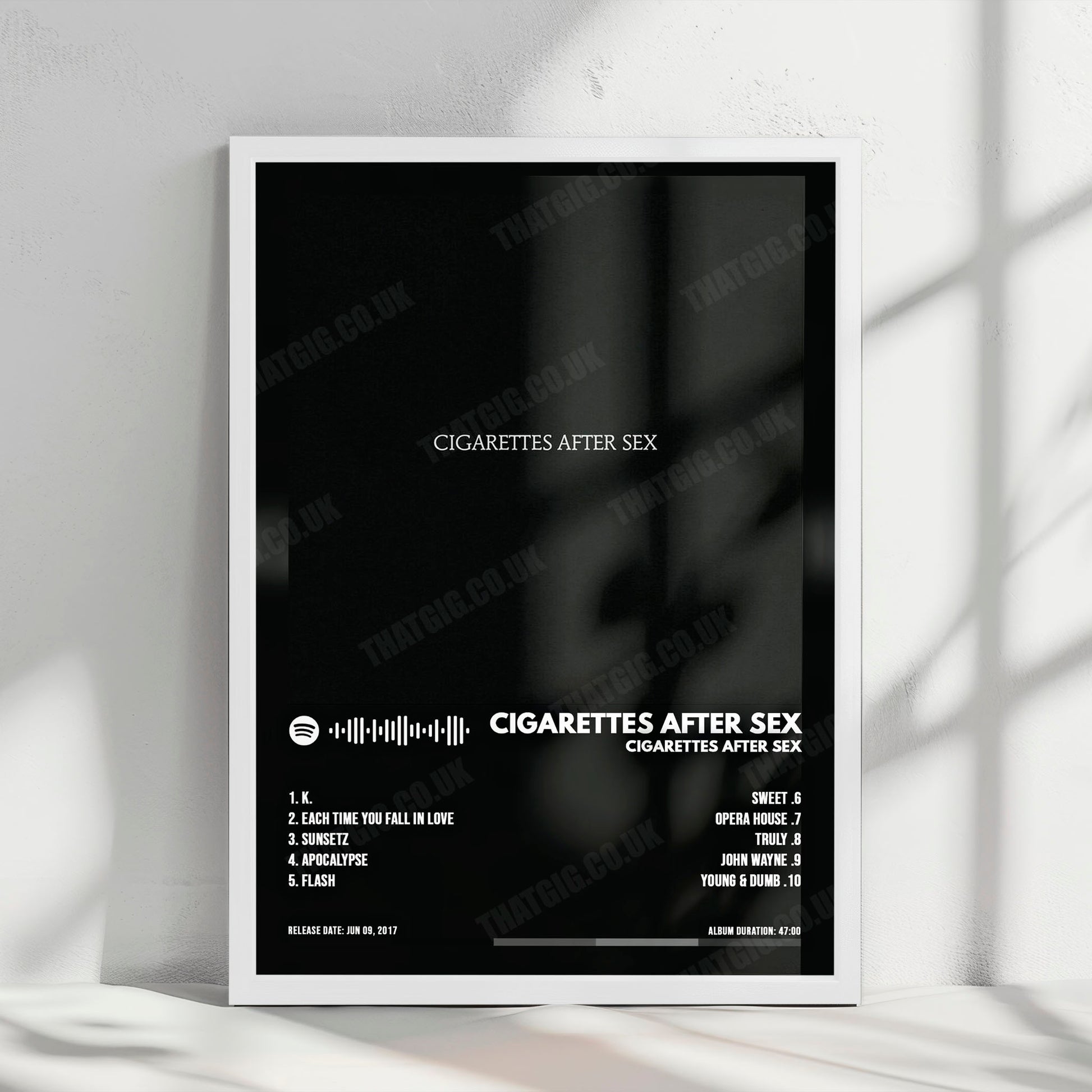 Cigarettes After Sex "Cigarettes After Sex" Album Cover Poster - with Complete Tracklist
