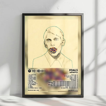 Foals "Antidotes" Album Cover Poster - with Complete Tracklist