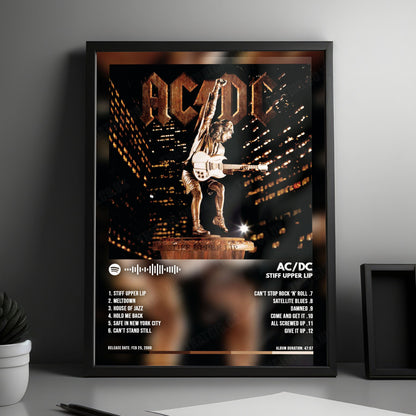AC/DC "Stiff Upper Lip" Album Cover Poster - with Complete Tracklist