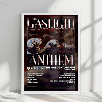 The Gaslight Anthem "Sink or Swim" Album Cover Poster - with Complete Tracklist