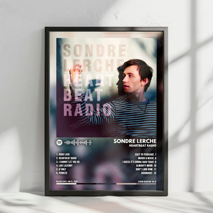 Sondre Lerche "Heartbeat Radio" Album Cover Poster - with Complete Tracklist