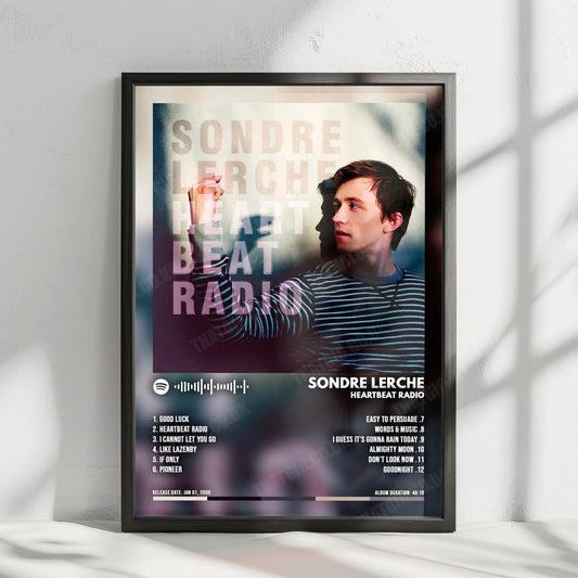 Sondre Lerche "Heartbeat Radio" Album Cover Poster - with Complete Tracklist