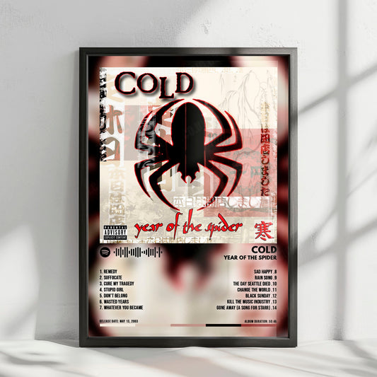 Cold "Year of the Spider" Album Cover Poster - with Complete Tracklist