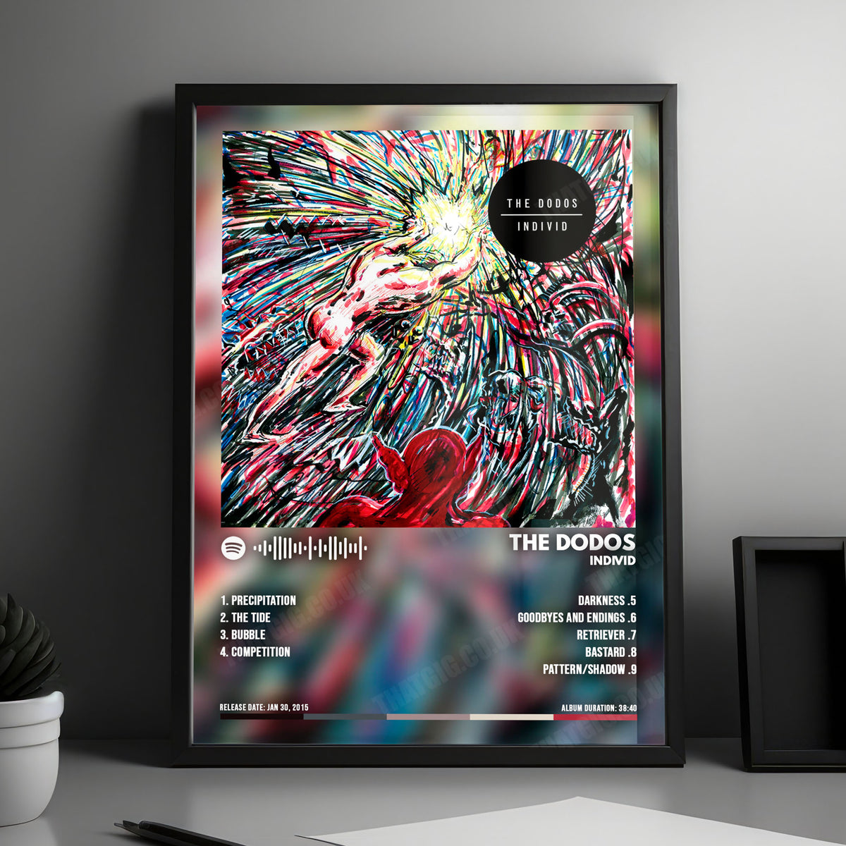The Dodos "Individ" Album Cover Poster - with Complete Tracklist