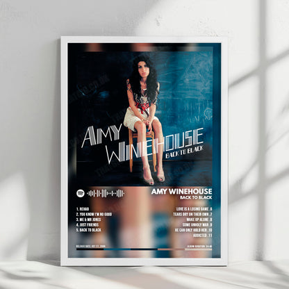 Amy Winehouse "Back to Black " Album Cover Poster - with Complete Tracklist