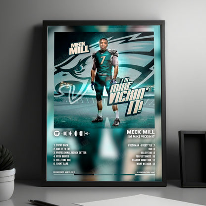 Meek Mill "Im Mike Vickin It" Album Cover Poster - with Complete Tracklist