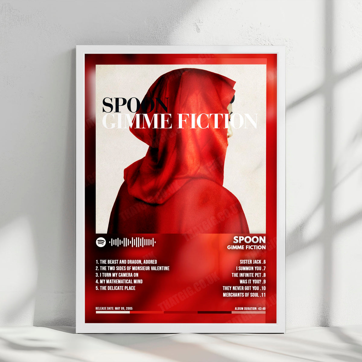 Spoon "Gimme Fiction" Album Cover Poster - with Complete Tracklist