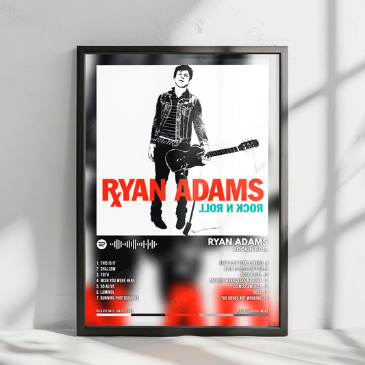 Ryan Adams "Rock N Roll" Album Cover Poster - with Complete Tracklist