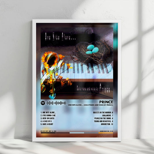 Prince "One Nite Alone... (Solo Piano and Voice by Prince)" Album Cover Poster - with Complete Tracklist