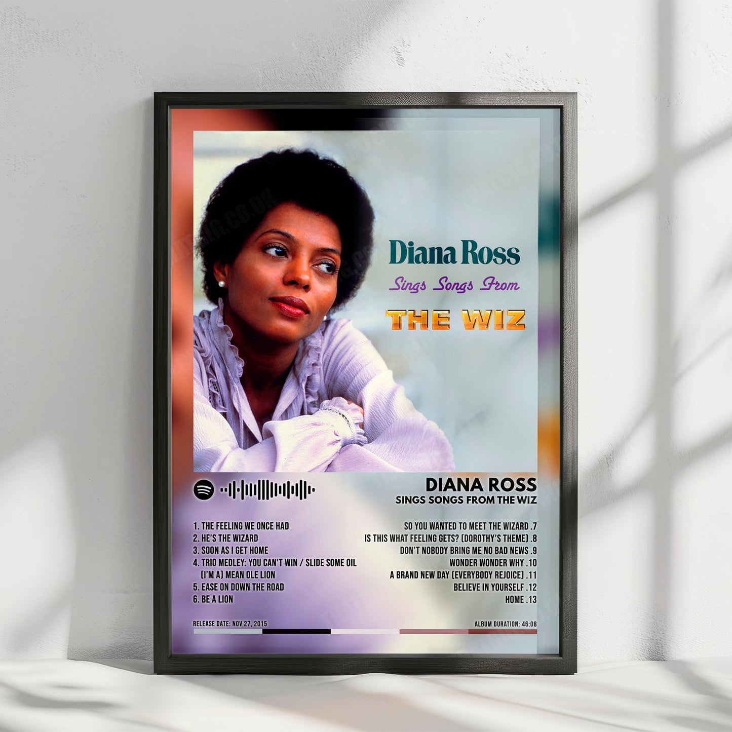 Diana Ross "Sings Songs From The Wiz" Album Cover Poster - with Complete Tracklist