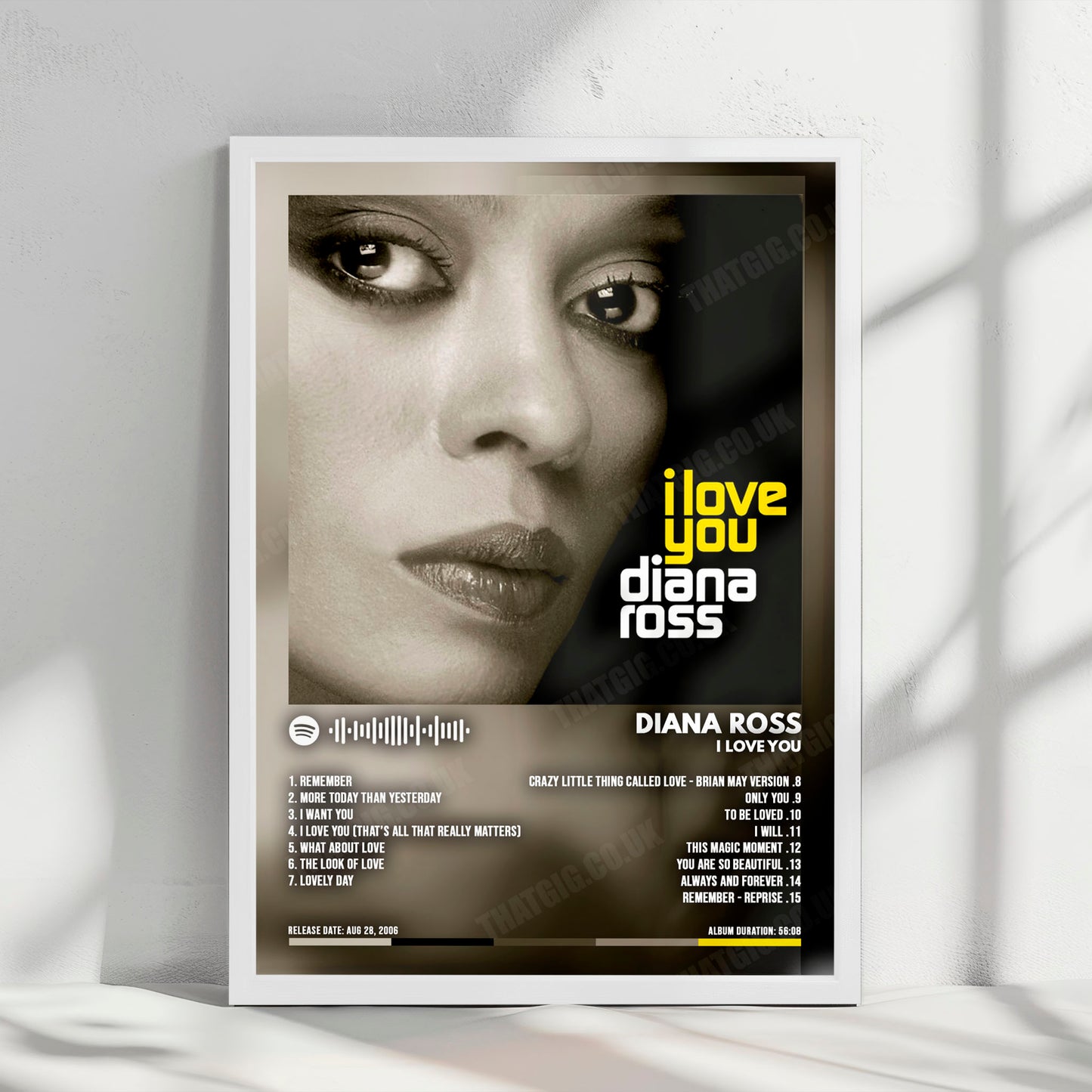 Diana Ross "I Love You" Album Cover Poster - with Complete Tracklist