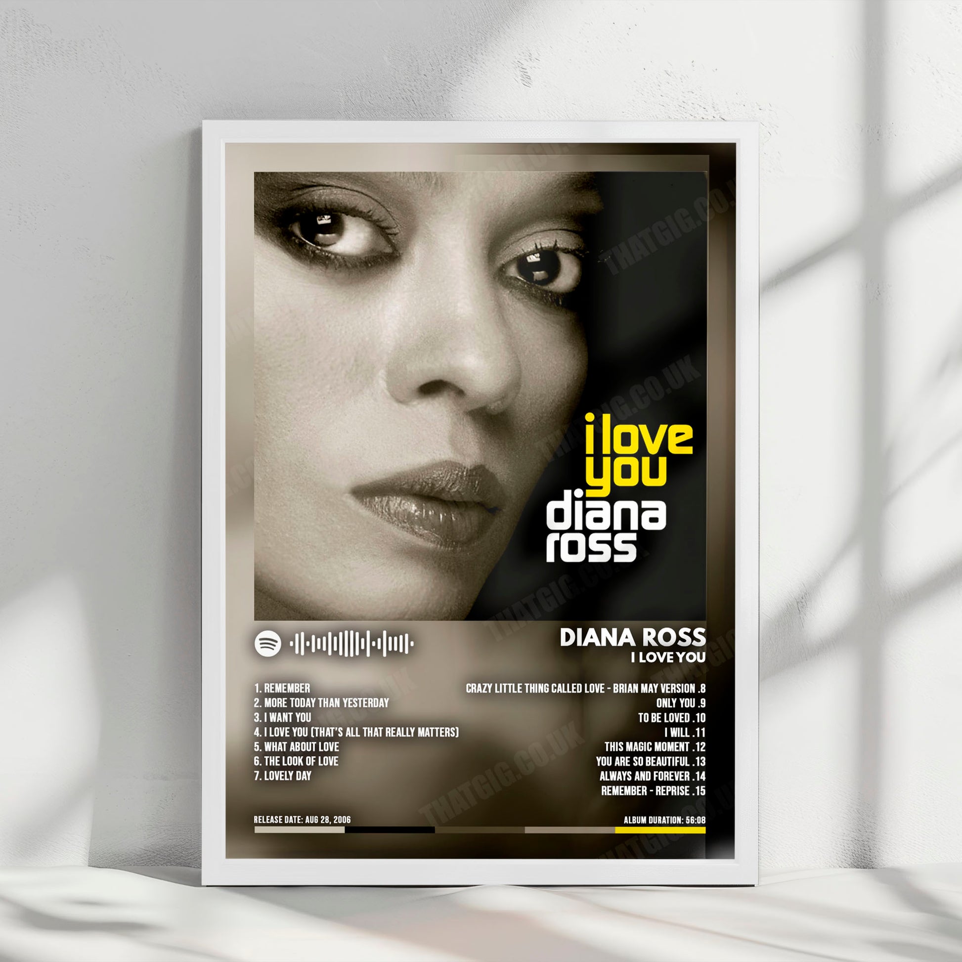 Diana Ross "I Love You" Album Cover Poster - with Complete Tracklist