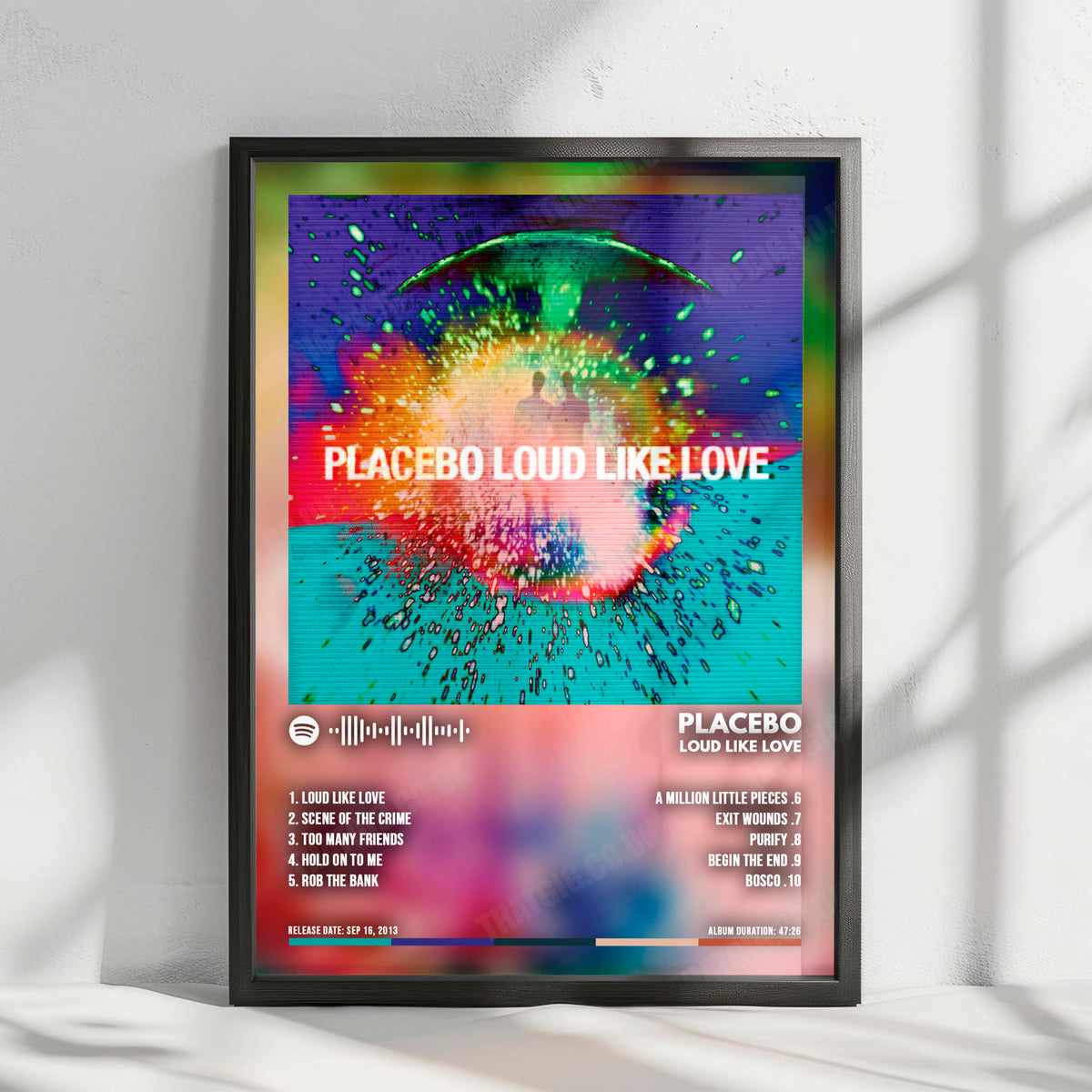Placebo "Loud Like Love" Album Cover Poster - with Complete Tracklist