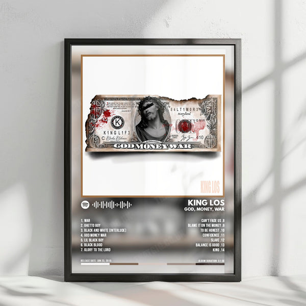 King Los "God" Album Cover Poster - with Complete Tracklist