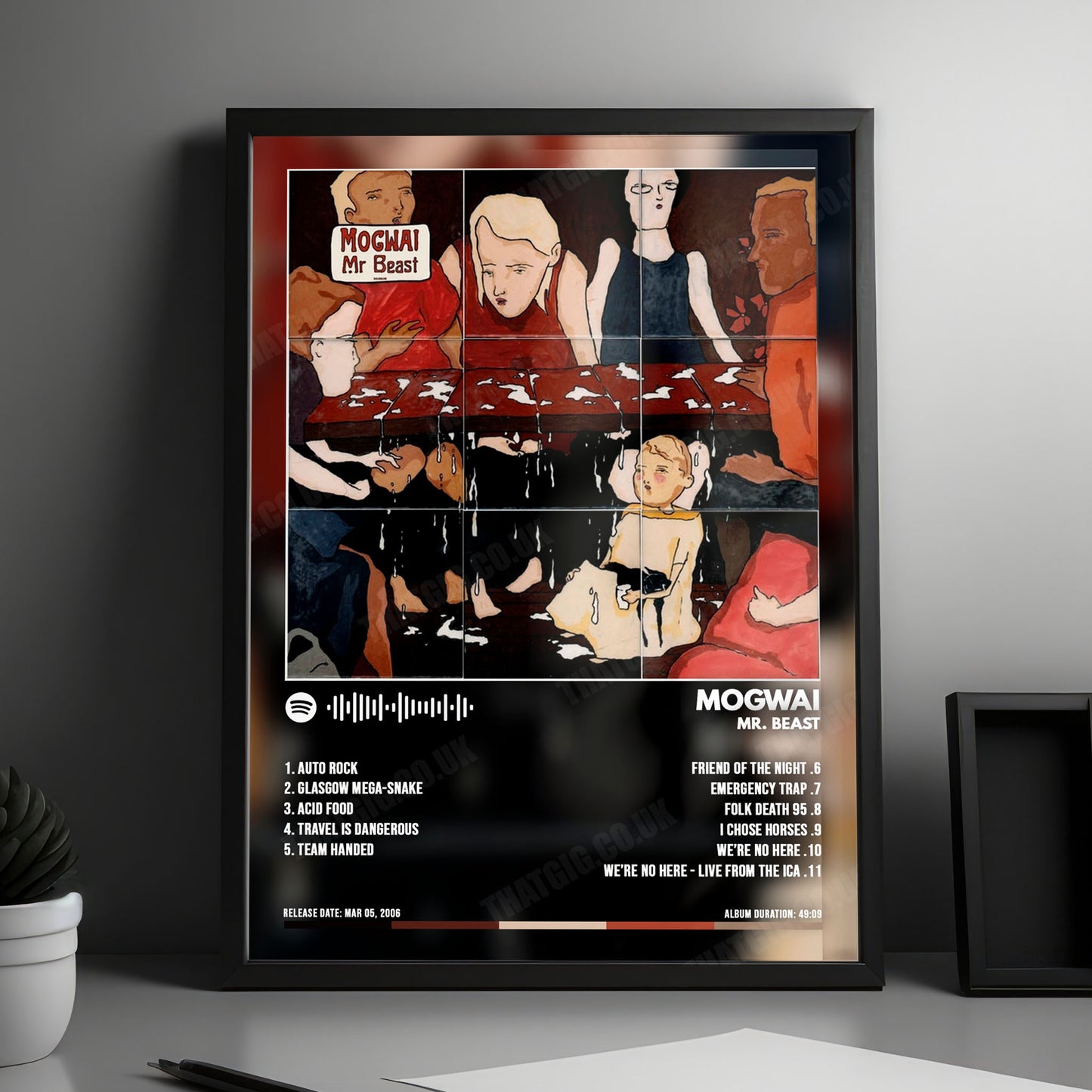 Mogwai "Mr. Beast" Album Cover Poster - with Complete Tracklist
