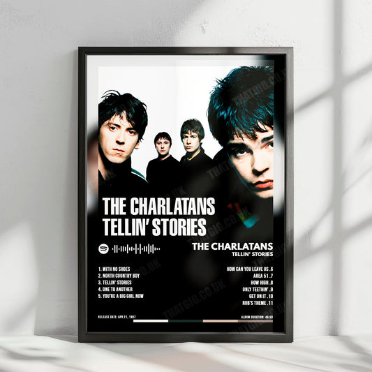 The Charlatans "Tellin' Stories" Album Cover Poster - with Complete Tracklist