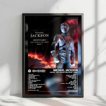 Michael Jackson "HIStory: Past, Present and Future, Book I" Album Cover Poster - with Complete Tracklist