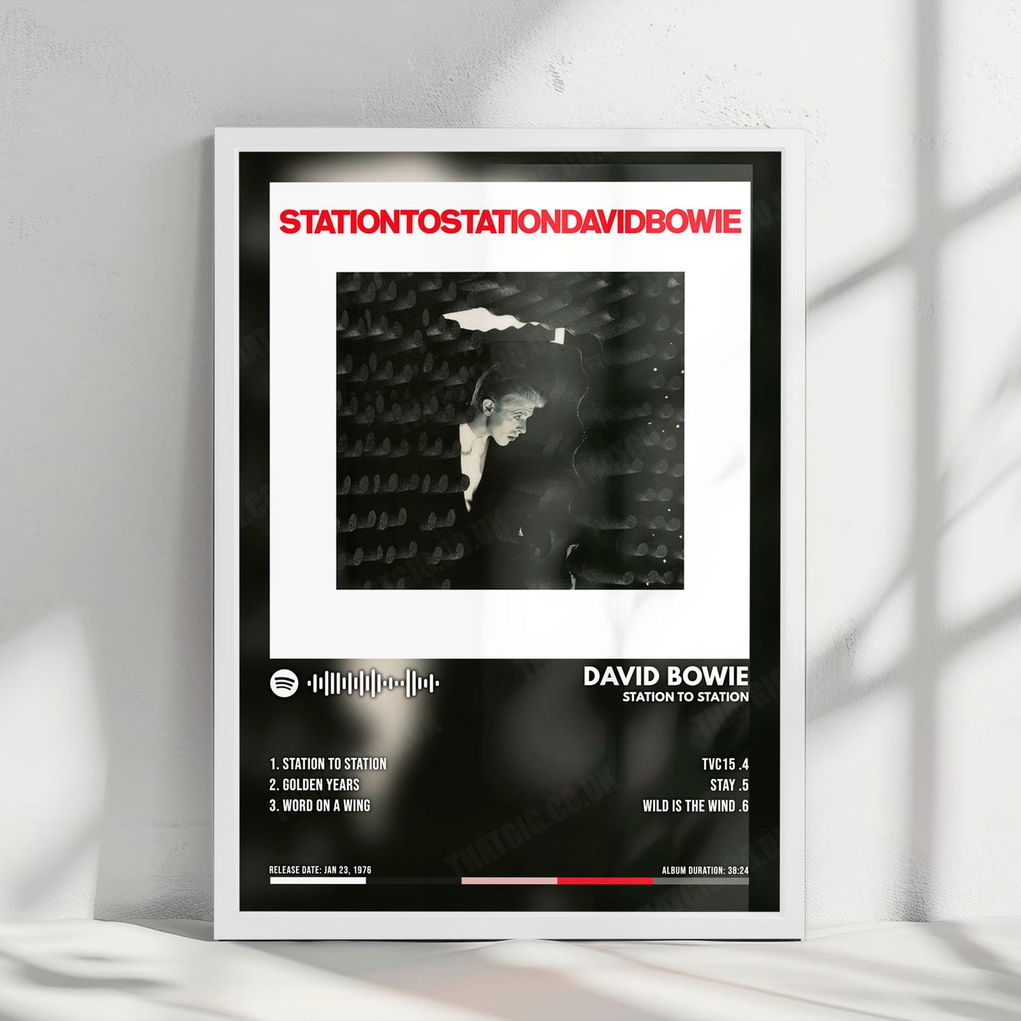 David Bowie "Station to Station" Album Cover Poster - with Complete Tracklist