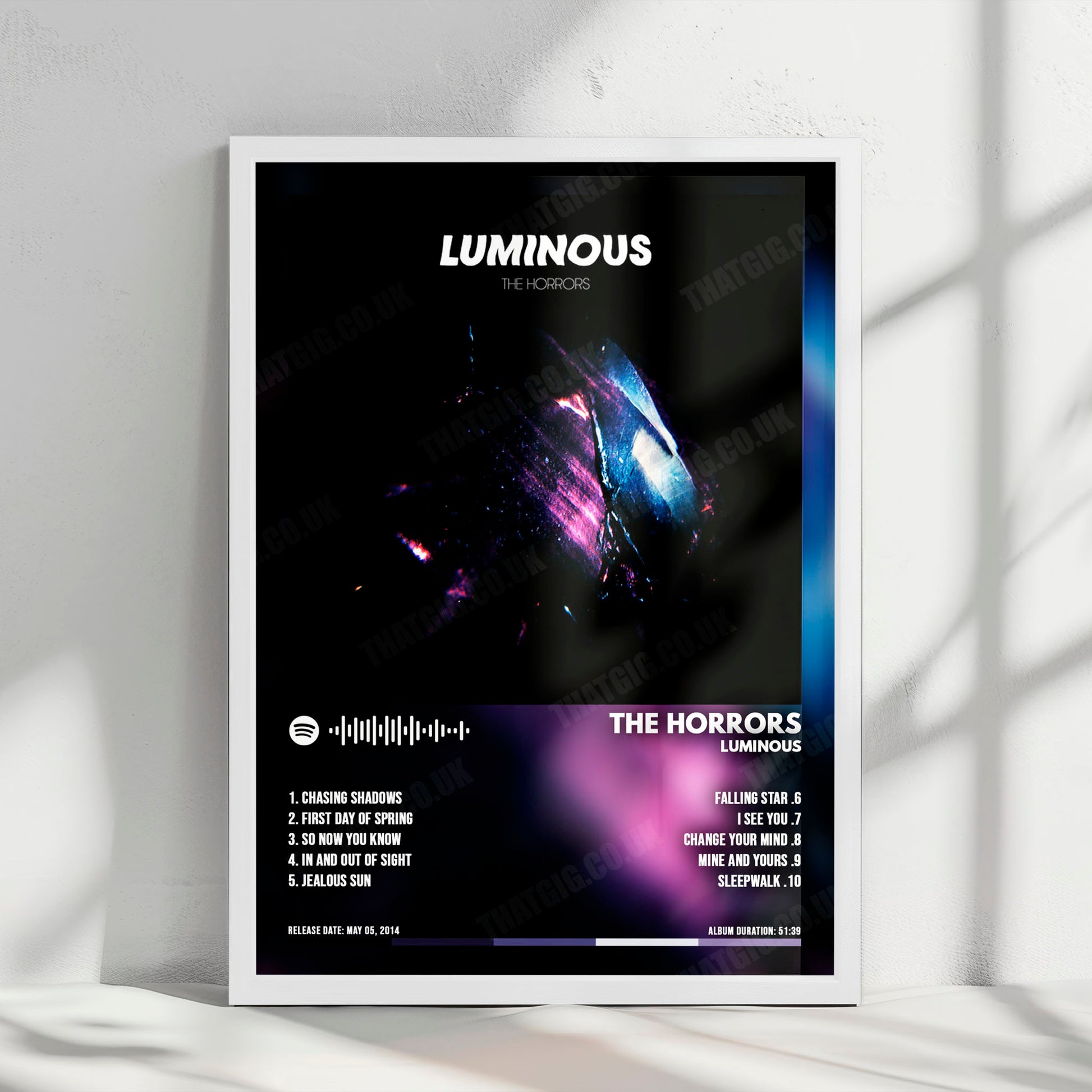 The Horrors "Luminous" Album Cover Poster - with Complete Tracklist