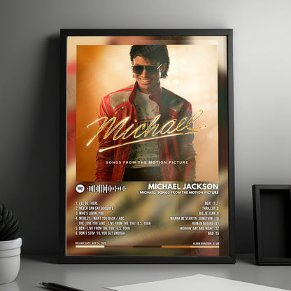 Michael Jackson "Michael: Songs From The Motion Picture" Album Cover Poster - with Complete Tracklist