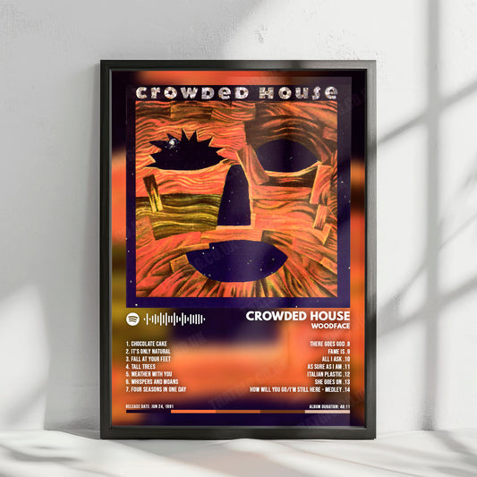 Crowded House "Woodface" Album Cover Poster - with Complete Tracklist