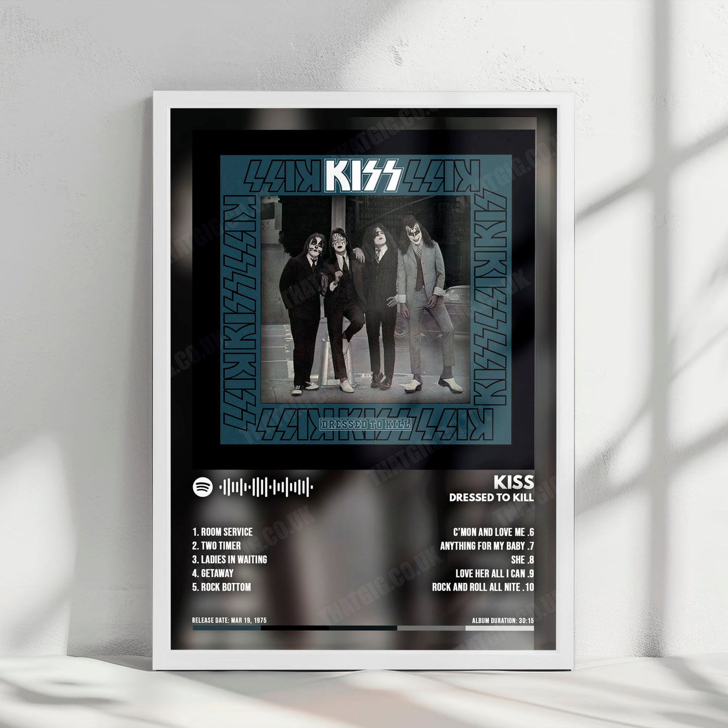 KISS "Dressed To Kill" Album Cover Poster - with Complete Tracklist