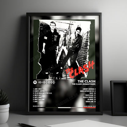The Clash "The Clash (Remastered)" Album Cover Poster - with Complete Tracklist