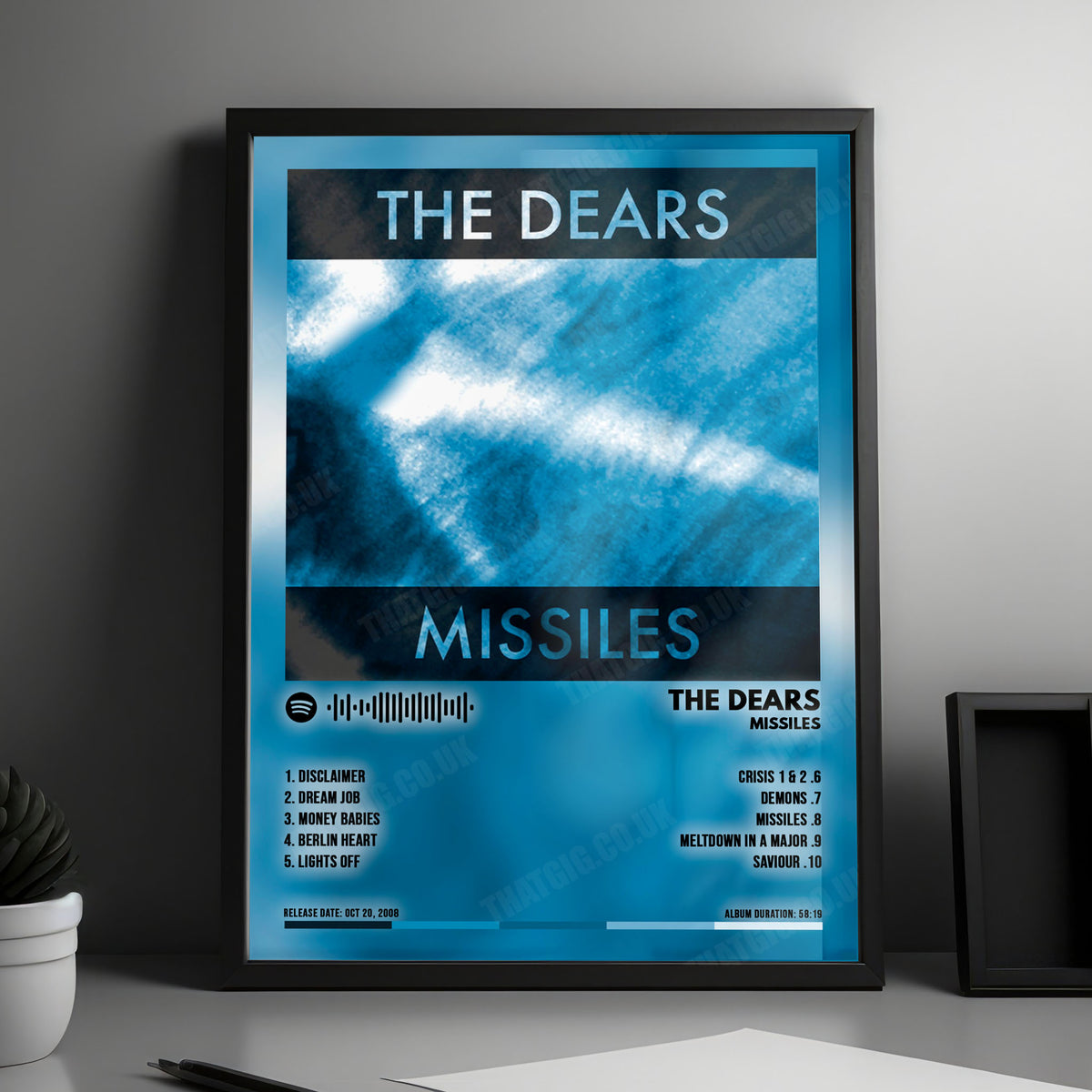 The Dears "Missiles" Album Cover Poster - with Complete Tracklist