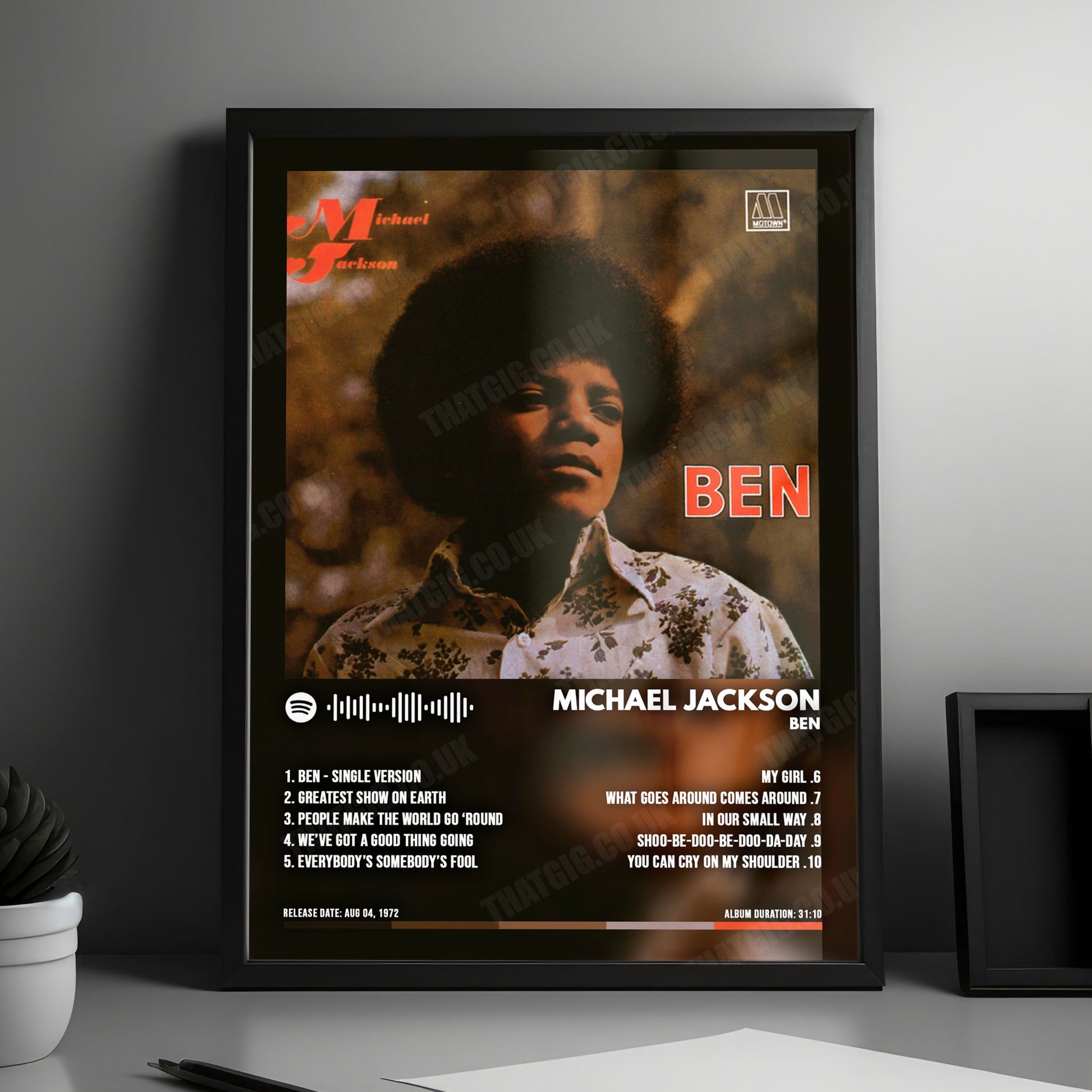 Michael Jackson "Ben" Album Cover Poster - with Complete Tracklist
