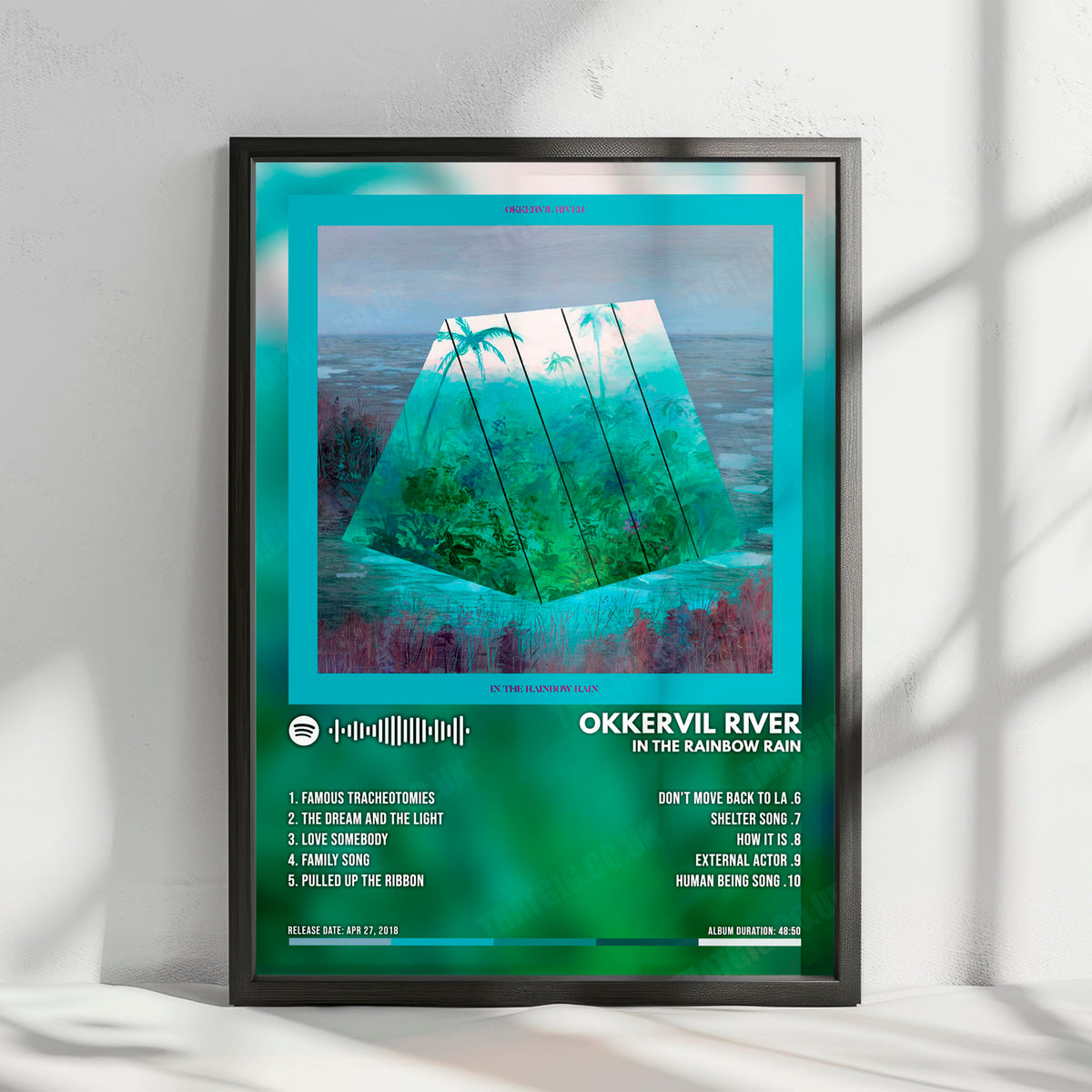 Okkervil River "In the Rainbow Rain" Album Cover Poster - with Complete Tracklist